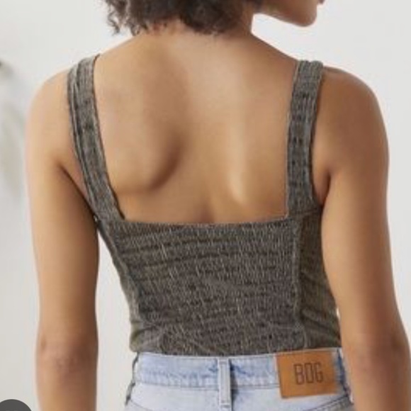 Out From Under Luna Velvet Corset Bodysuit S Carbon Gray - Picture 3 of 5